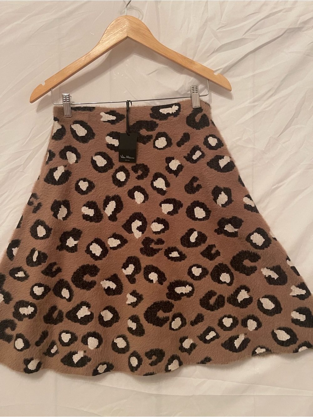 Milano Brown Leopard Print A-Line Skirt with Black & Cream Spots
